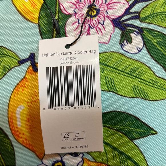 SALE! Vera Bradley Lemon Grove Large Insulated Cooler Bag Tote New NWT - Picture 2 of 14